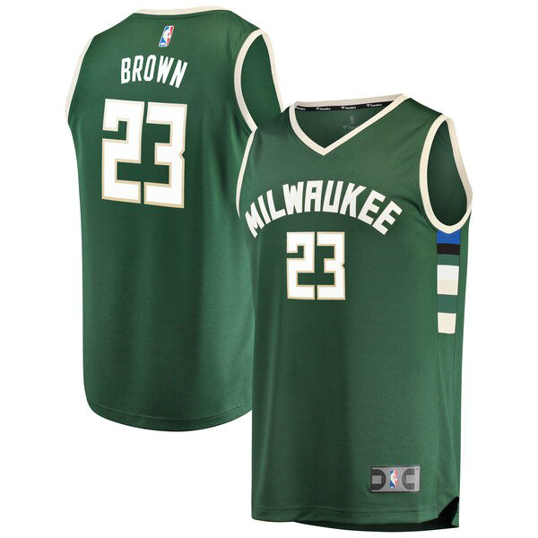 Maillot Milwaukee Bucks Homme Sterling Brown 23 Icon Edition Vert